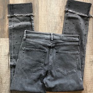 Never Worn H&M Frayed/Rhinestone Ankle Skinny